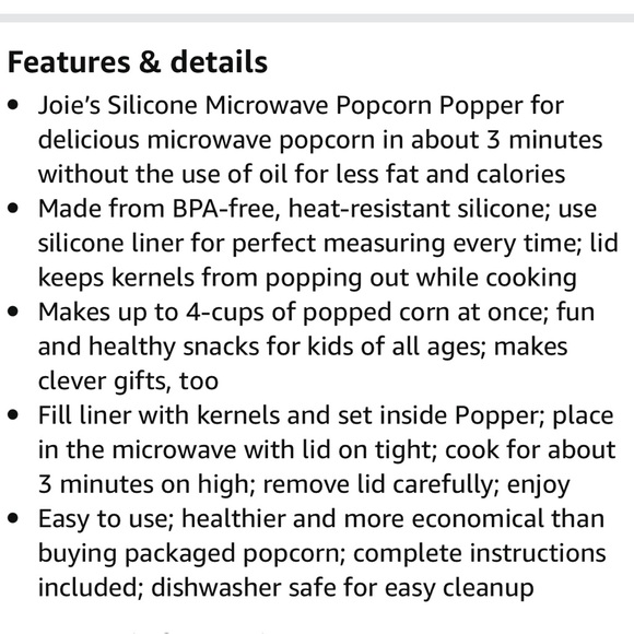 Joie microwave popcorn maker red container store - Picture 4 of 7